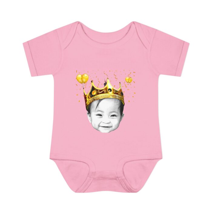 Custom baby Birthday, Baby face ,Infant Baby Rib Bodysuit - Image 5