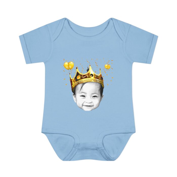 Custom baby Birthday, Baby face ,Infant Baby Rib Bodysuit - Image 3