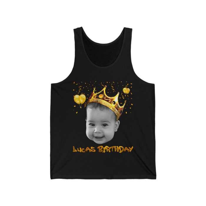 Custom golden crown, Custom baby face , Baby birthday gift, Unisex Jersey Tank