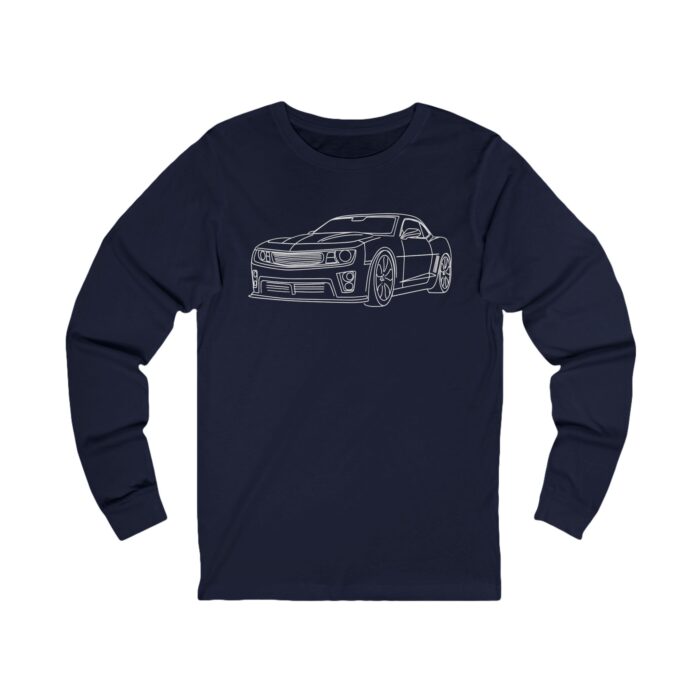 Custom car, Custom line art car, Unisex Jersey Long Sleeve Tee - Image 2