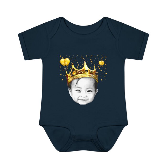 Custom baby Birthday, Baby face ,Infant Baby Rib Bodysuit - Image 4