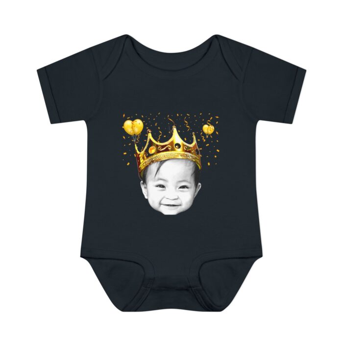 Custom baby Birthday, Baby face ,Infant Baby Rib Bodysuit - Image 2