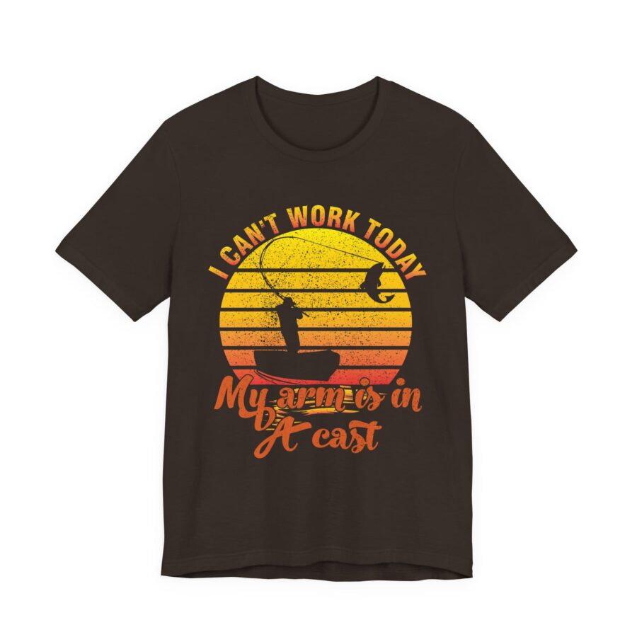 Mens Fishing T shirt, Funny Fishing Shirt, Fishing Graphic Tee, Fisherman Gifts, Present For fisherman, I Cant Work My Arm is in - Image 6