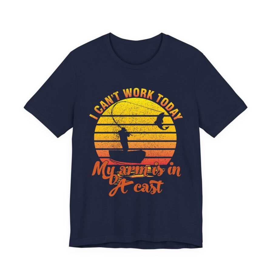 Mens Fishing T shirt, Funny Fishing Shirt, Fishing Graphic Tee, Fisherman Gifts, Present For fisherman, I Cant Work My Arm is in - Image 5