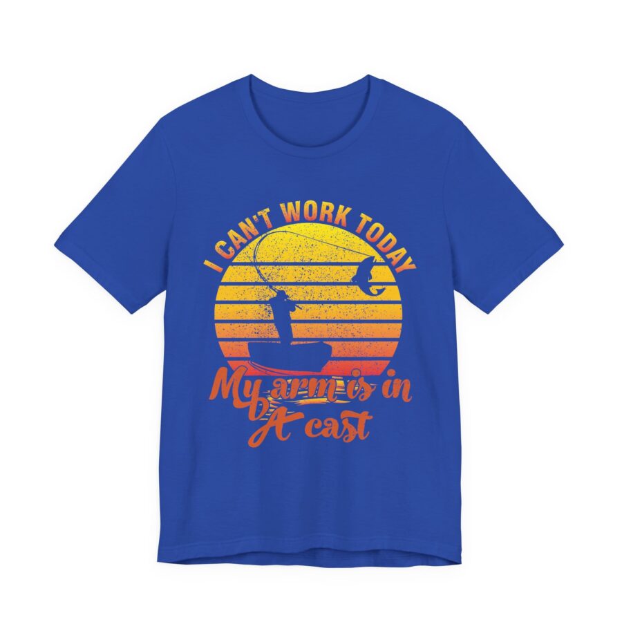 Mens Fishing T shirt, Funny Fishing Shirt, Fishing Graphic Tee, Fisherman Gifts, Present For fisherman, I Cant Work My Arm is in - Image 3