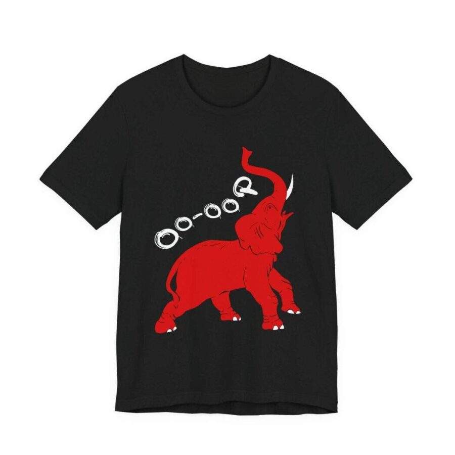 Oo-oop shirt, red elephant shirt