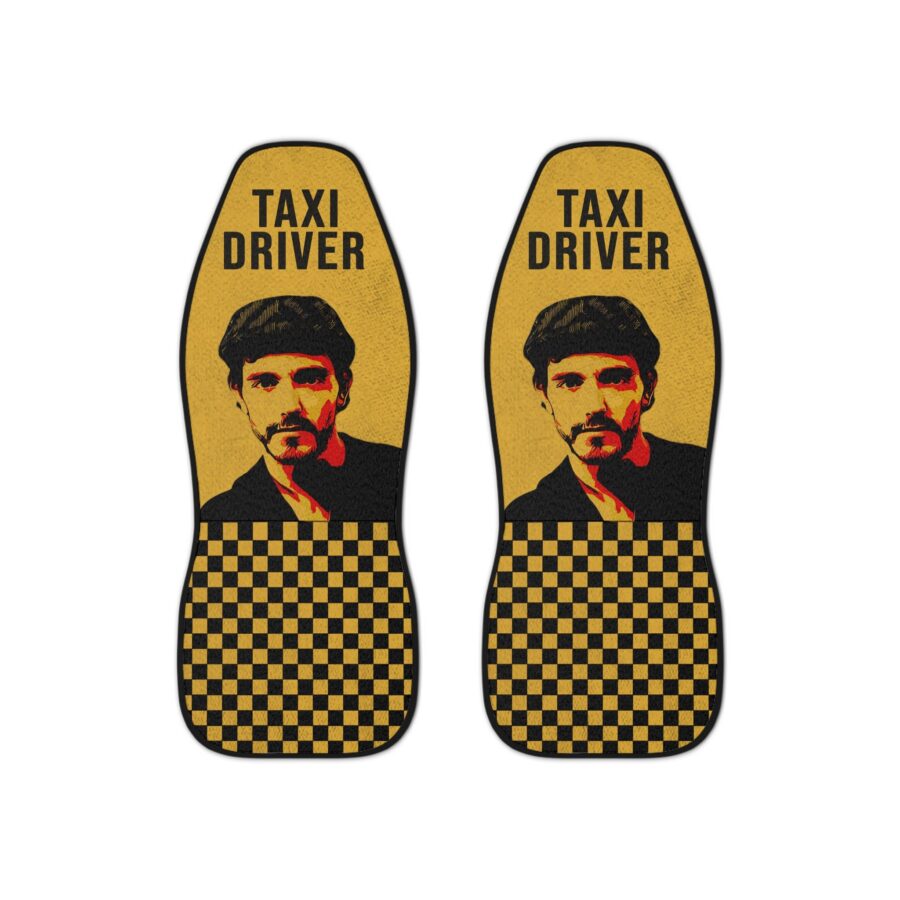 Taxi Driver Car Seat Covers – Stylish Yellow Black Design