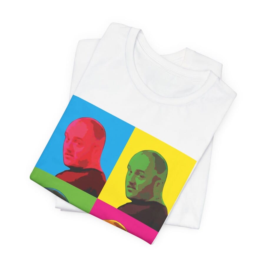 Vibrant Pop Art Tee, Custom face, multicolor style, Casual Wear, Retro Style Tee, Gift for Art Lovers, Statement Fashion, Unisex Shirt - Image 4