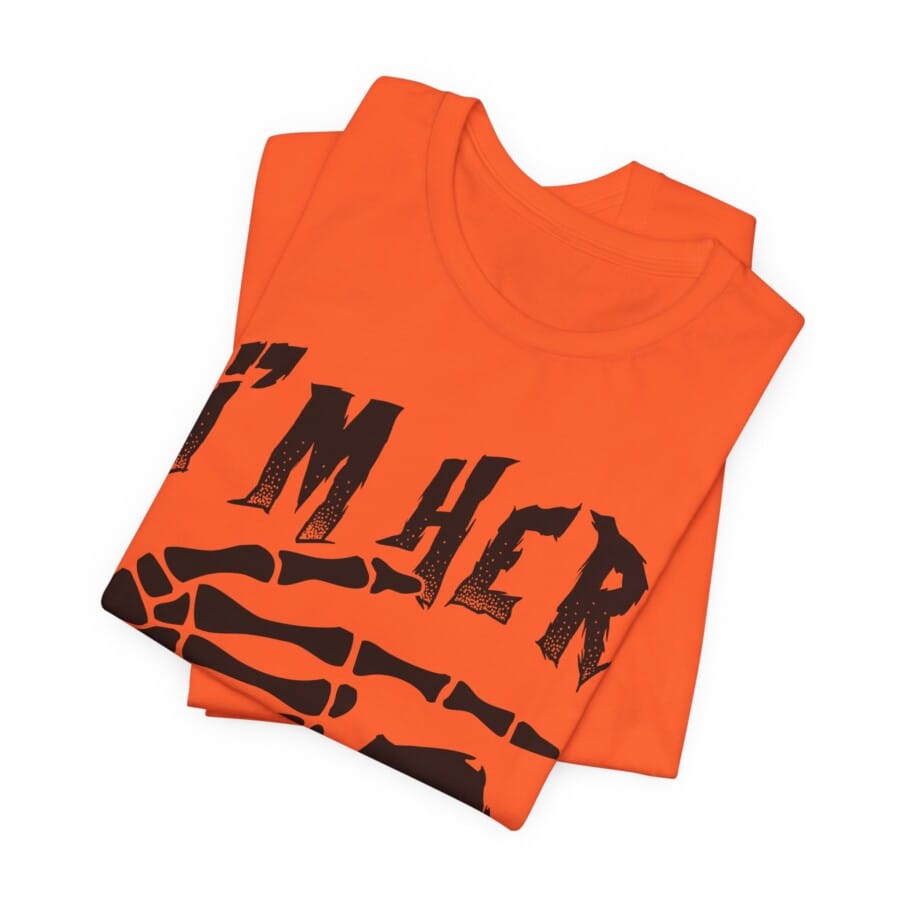 I'm Her Boo tee, Spooky Shirt, Halloween tee, Couples Tee, Fall Fashion, Orange Shirt, Fun Gift - Image 2