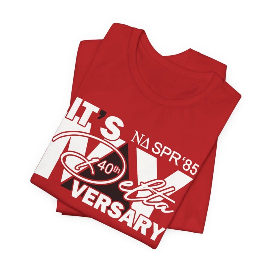 DELTAversary T-shirt, Red shirt, front & back - Image 3