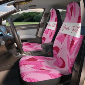 Pink Feathers Car Seat Covers