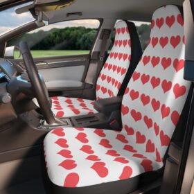 Red Hearts Car Seat Covers