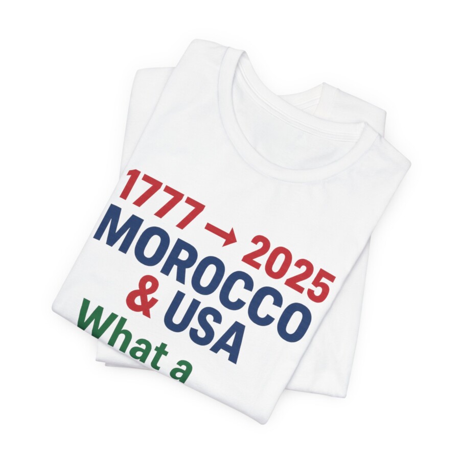 Moroccan USA recognition tee, Thank You Trump Moroccan Tee - Sahara is Moroccan shirt, western Sahara shirt. 1777-2025 - Image 4