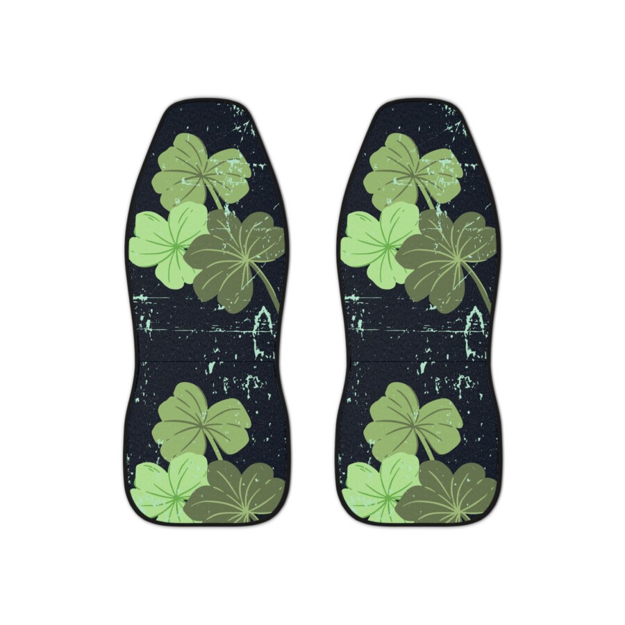 Shamrock car seat covers, saint Petrik's day car seat covers, vintage green leaves, seat covers for vehicle, Green lucky, gift for him, x2 - Image 2