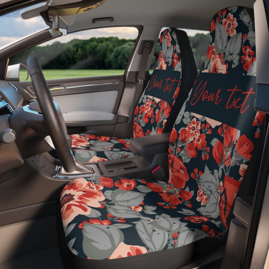 Retro Boho Floral Car Seat Covers