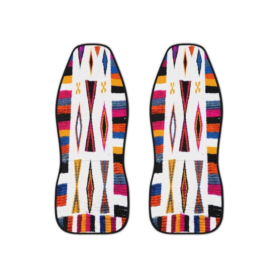 Boho Faux Moroccan Rug Car Seat Covers — High-Contrast Vintage-Inspired Car Interior Accessory - Image 2