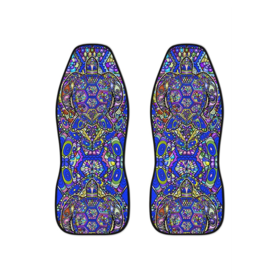 Big Turtle Car Seat Covers — Blue Sea Turtle, Car Seat Protector, Gift for New Driver - Image 2