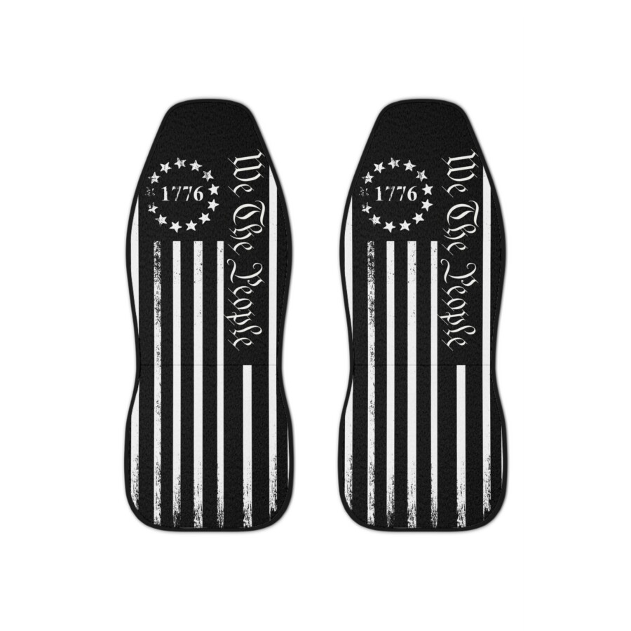We the people car seat cover, Vintage USA Flag seat, seat cover for car, 1776 US Flag car accessory, patriotic flag, vintage American flag - Image 2