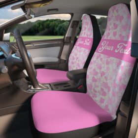 Personalized Pink Hearts Car Seat Covers
