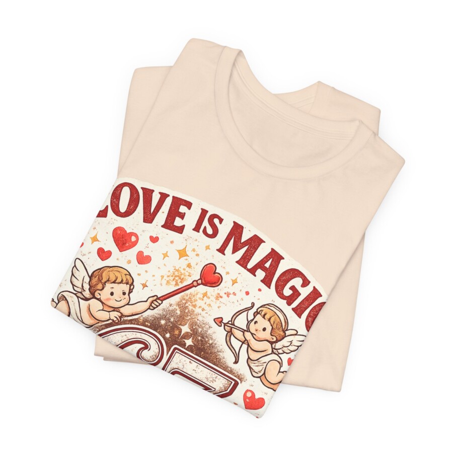Love Is Magic 67 T-Shirt – Vintage Cupid Valentine Tee - Image 2