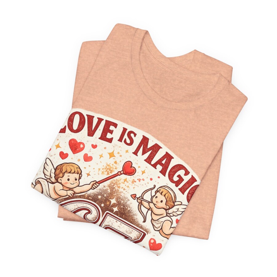 Love Is Magic 67 T-Shirt – Vintage Cupid Valentine Tee - Image 10