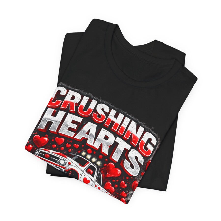 Crushing Hearts Tee, Monster Truck 'Crushing Hearts Since Forever' Graphic T-Shirt - Image 2