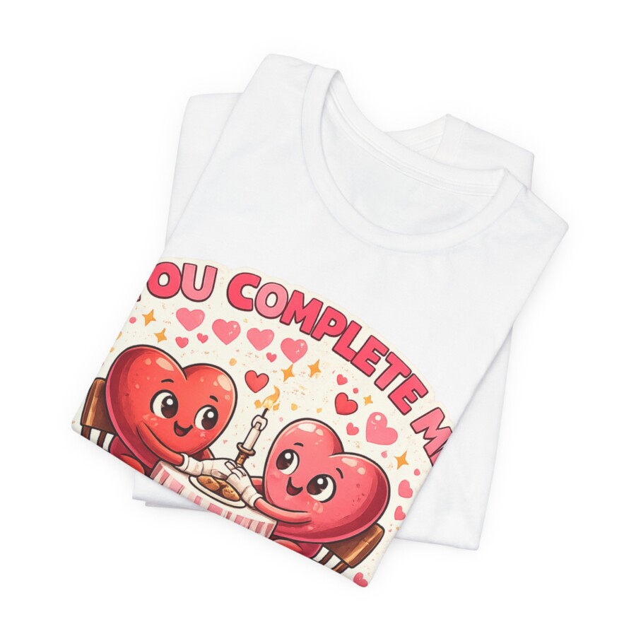 You Complete Me shirt - Heart Couple Tee | Better Together Valentine Shirt - Image 4