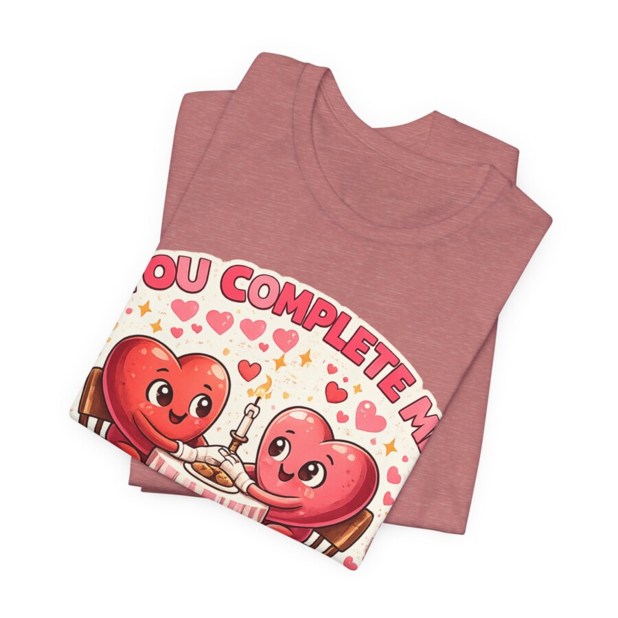 You Complete Me shirt - Heart Couple Tee | Better Together Valentine Shirt - Image 6