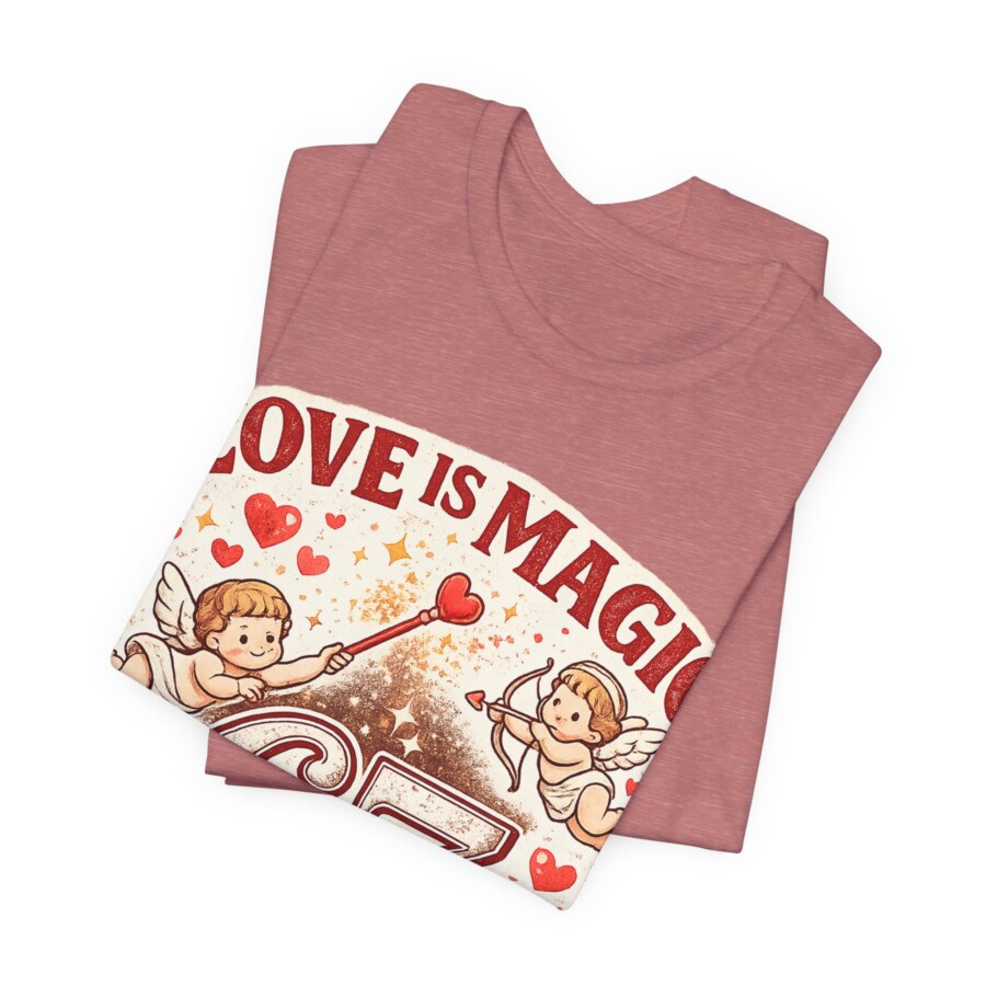 Love Is Magic 67 T-Shirt – Vintage Cupid Valentine Tee - Image 6