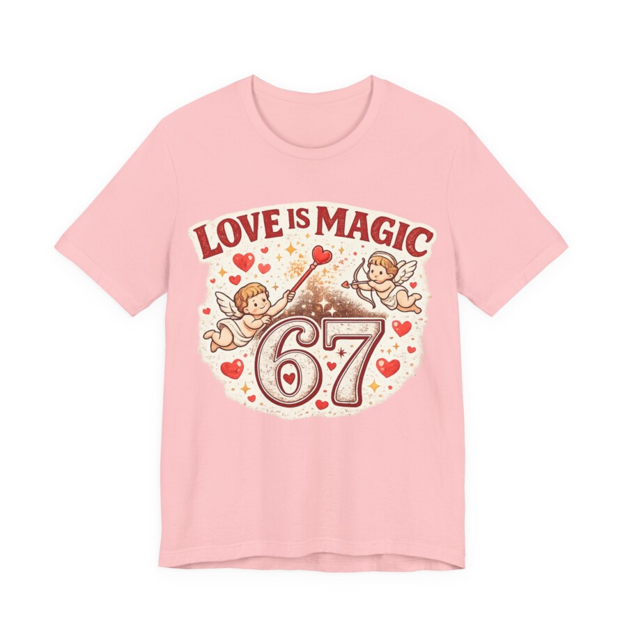 Love Is Magic 67 T-Shirt – Vintage Cupid Valentine Tee - Image 17