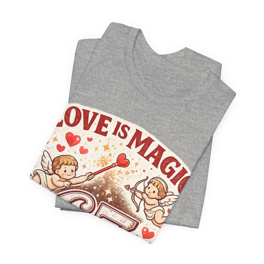 Love Is Magic 67 T-Shirt – Vintage Cupid Valentine Tee - Image 12