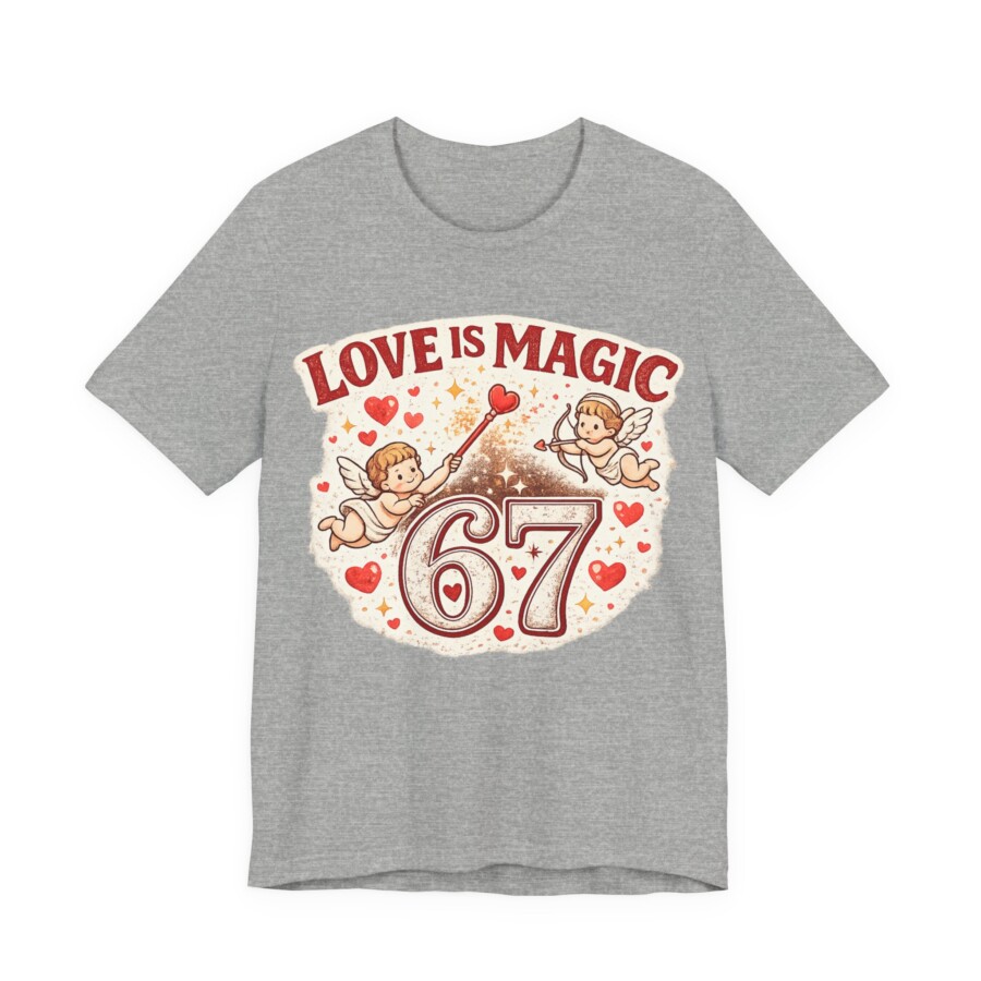 Love Is Magic 67 T-Shirt – Vintage Cupid Valentine Tee - Image 11