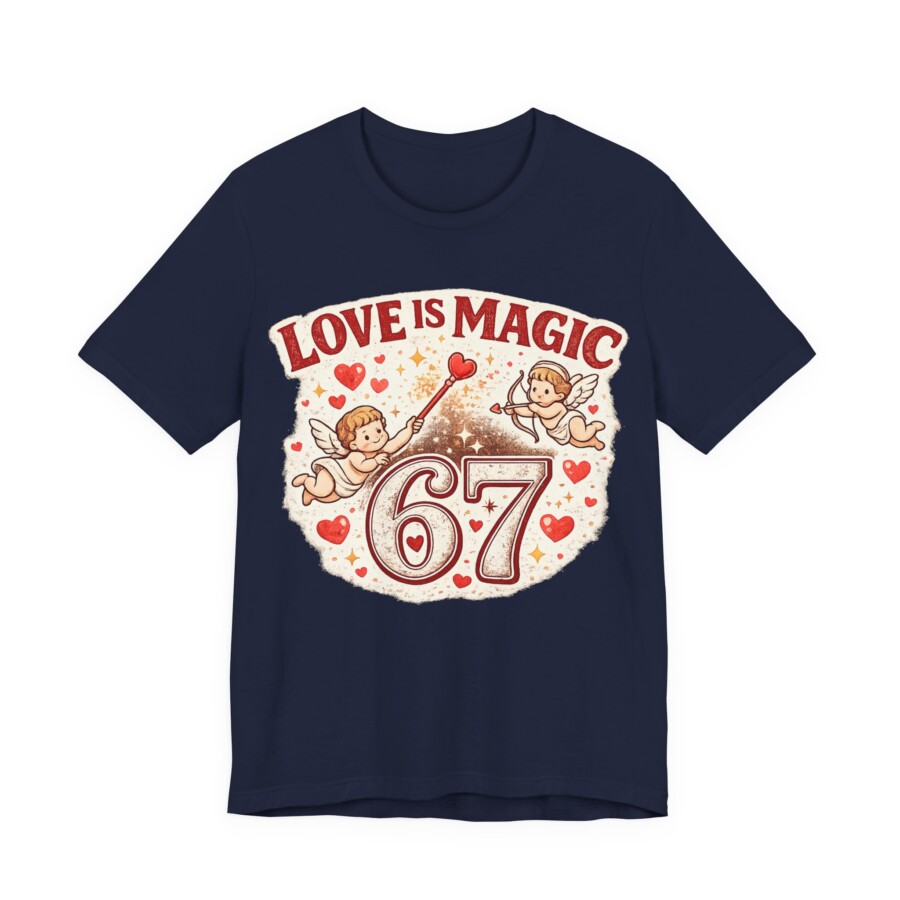 Love Is Magic 67 T-Shirt – Vintage Cupid Valentine Tee - Image 15
