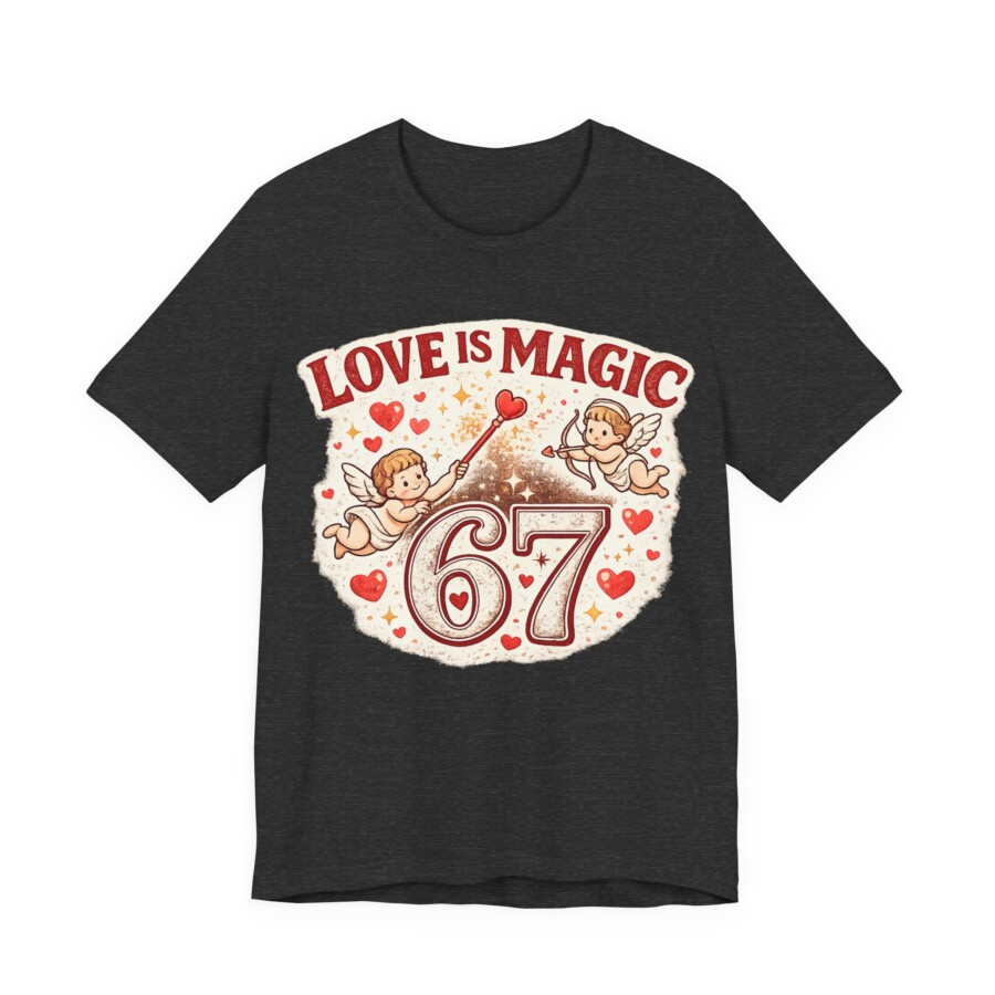 Love Is Magic 67 T-Shirt – Vintage Cupid Valentine Tee - Image 13