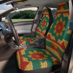 Boho Crochet Floral Car Seat Covers
