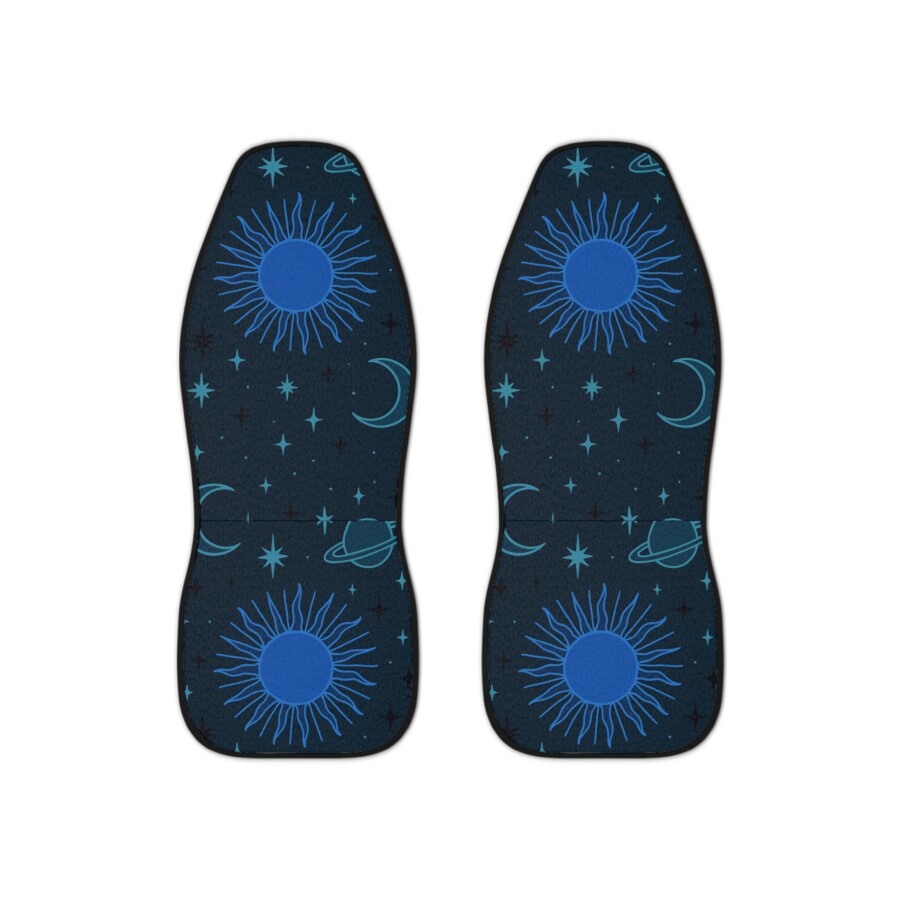 Celestial Blue car seat covers, Sun & Moon — Space Star Pattern, for vehicle front seats - Image 2