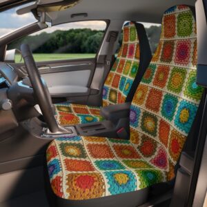 Crochet Granny Square Car Seat Covers