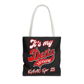 It's My Deltaversary Tote Bag, Delta Celebration, Black Tote (Red Elephant)