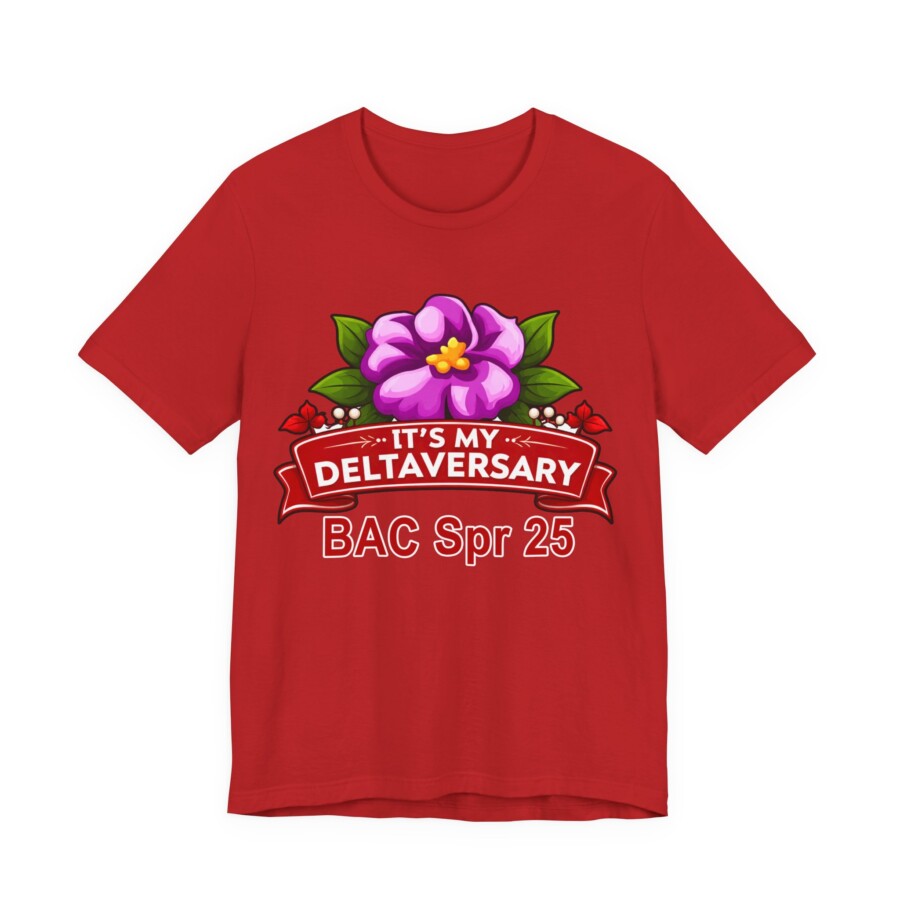 Deltaversary Violet Tee – “It’s My Deltaversary” Floral Celebration T‑Shirt - Image 3