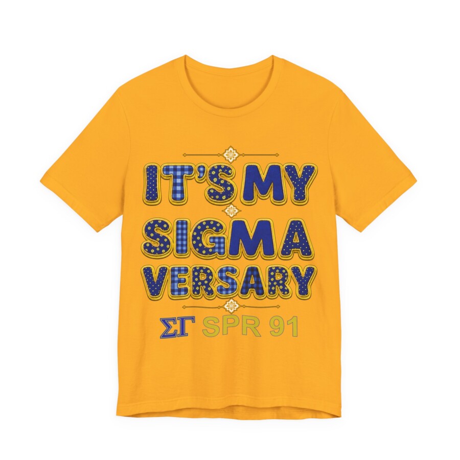 Sigma Anniversary T‑Shirt – "It's My Sigmaversary", Custom SGRho anniversary tee