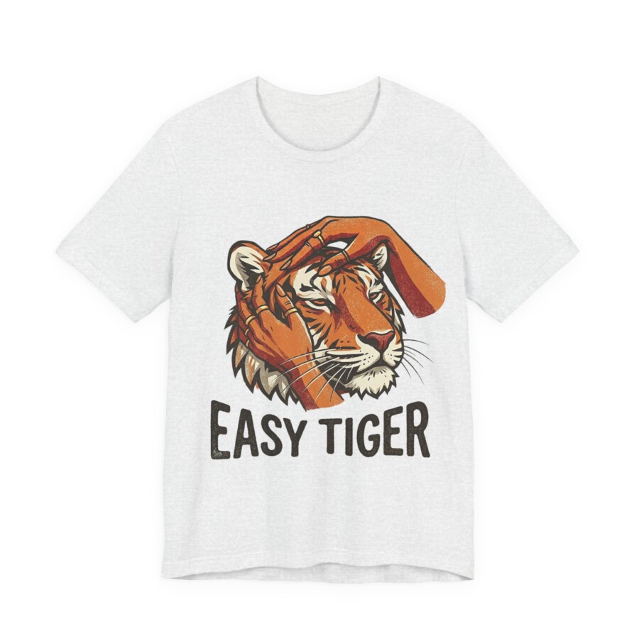 Easy Tiger illustration Tee, Tiger head artwork style, gift for her - Image 3