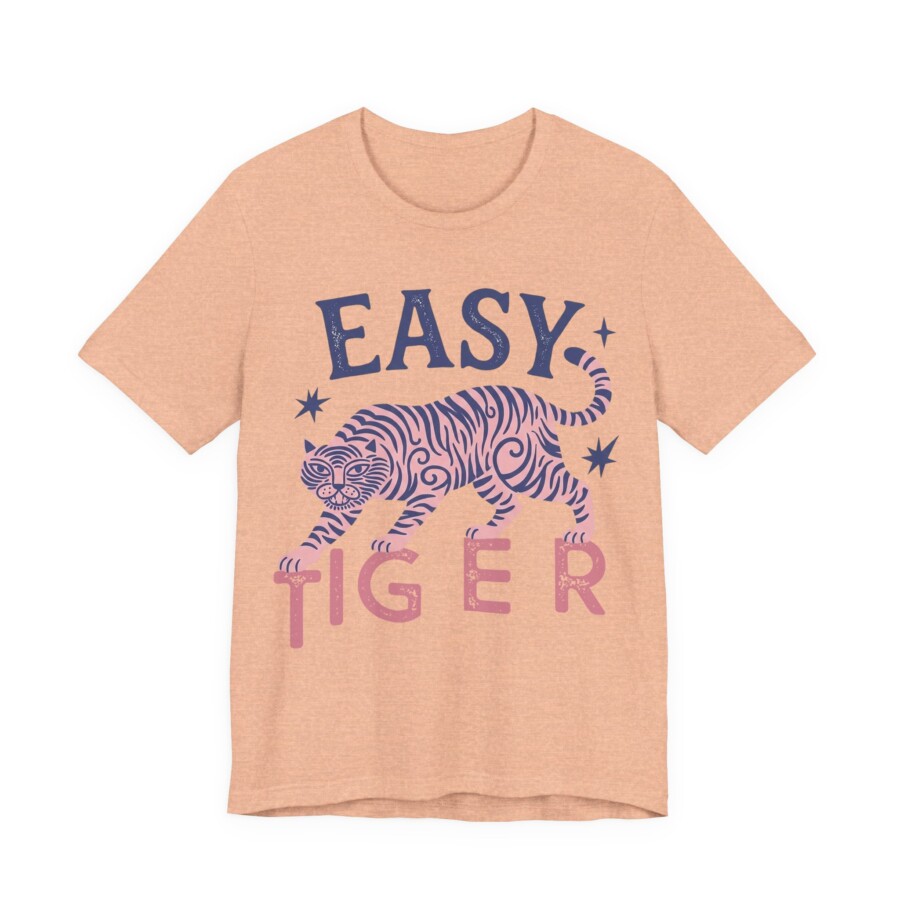 Easy Tiger T-shirt, Retro Pink Tiger Graphic Tee - Image 6