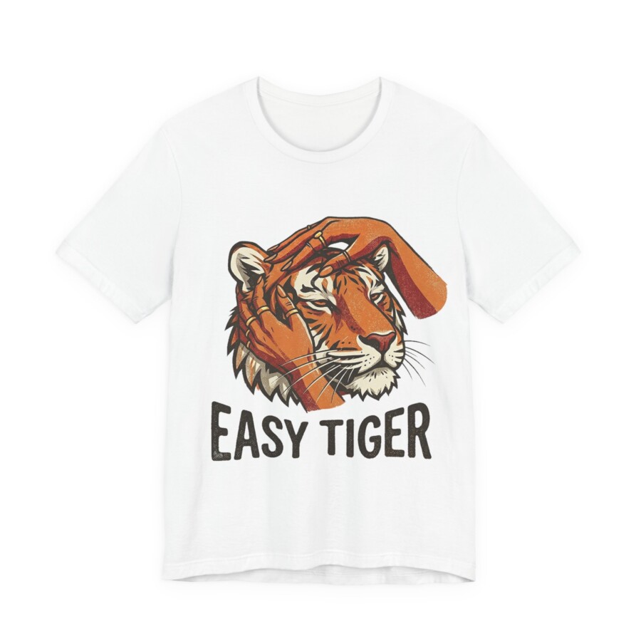 Easy Tiger illustration Tee, Tiger head artwork style, gift for her - Image 2